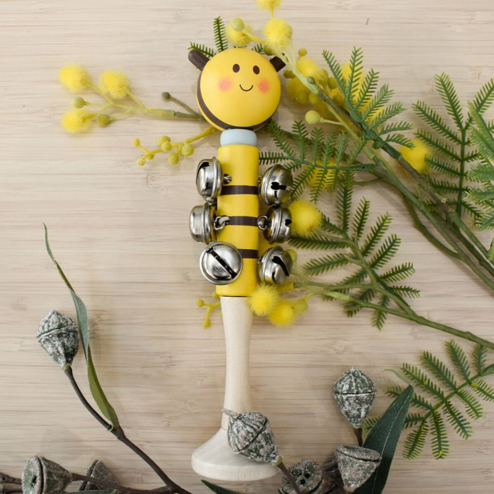 Jingle & Buzz - Wooden Bee Musical Bell Stick