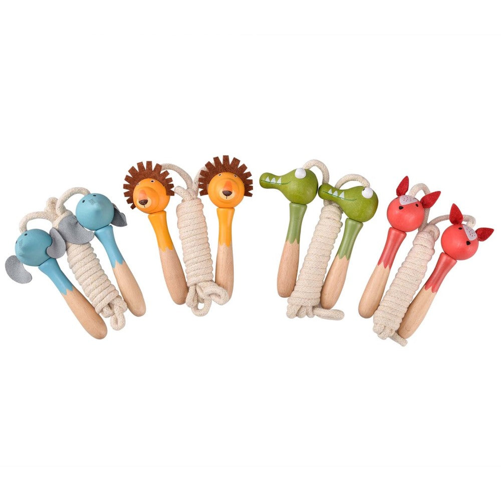 Jungle Animal Wooden Skipping Ropes Pack of 4