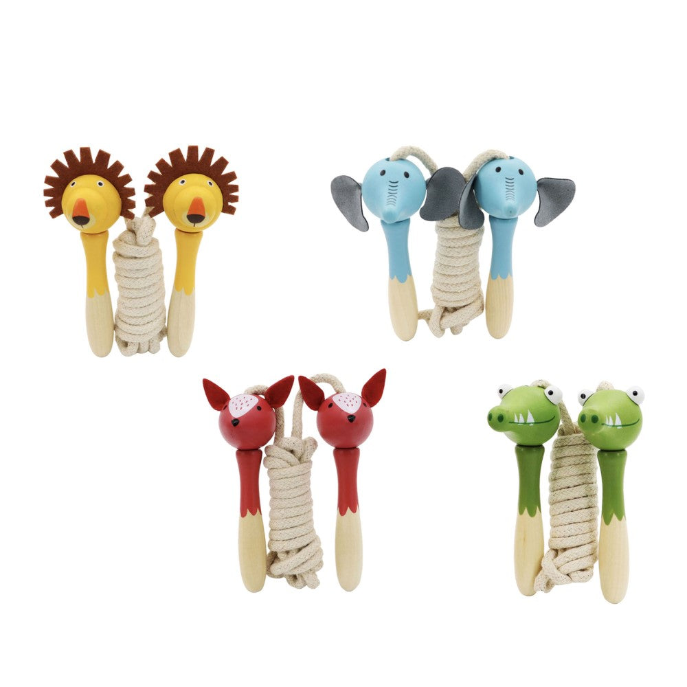 Jungle Animal Wooden Skipping Ropes Pack of 4