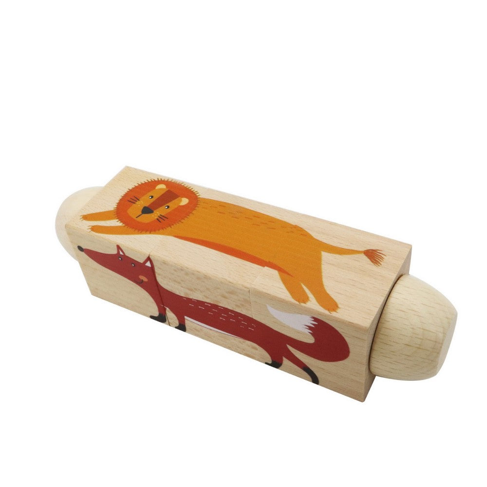 Twistable Wooden Jungle Animal Puzzle Block