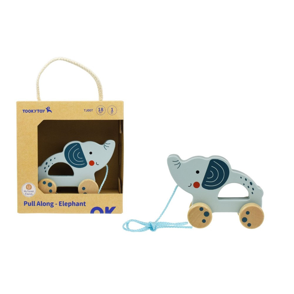 Jungle Wooden Pull Along Toy - Elephant