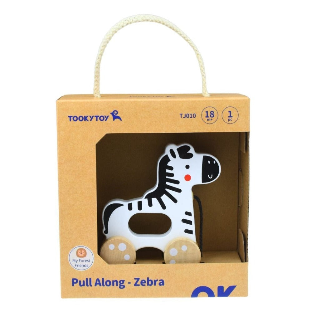 Jungle Wooden Pull Along Toy - Zebra