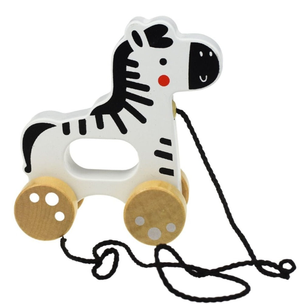 Jungle Wooden Pull Along Toy - Zebra
