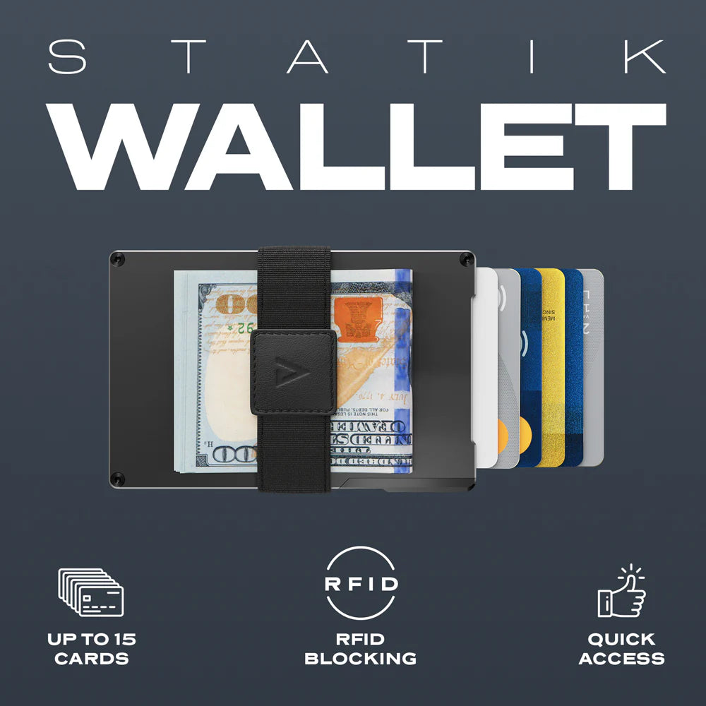 KeySmart Statik Red Forged Carbon Wallet - Holds Up to 15 Cards