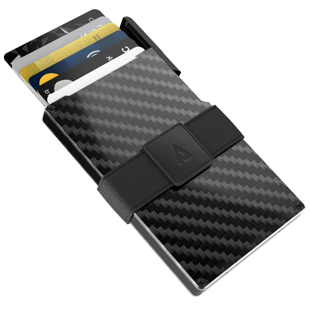 KeySmart Statik Carbon Fiber Wallet - Holds Up to 15 Cards