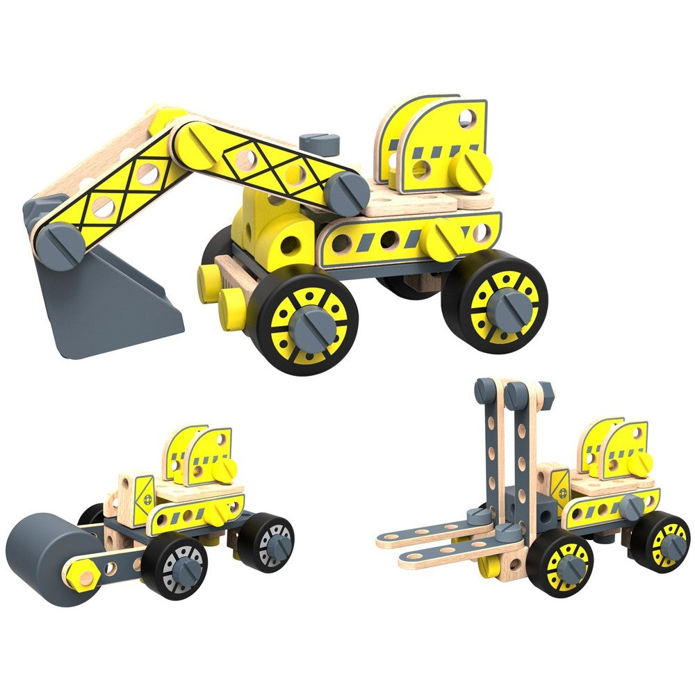Kids DIY Wooden Forklift & Excavator