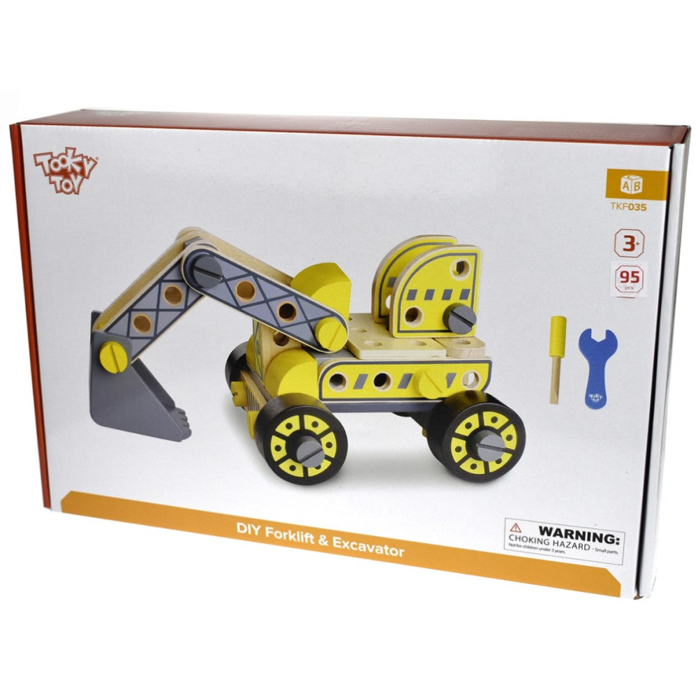 Kids DIY Wooden Forklift & Excavator