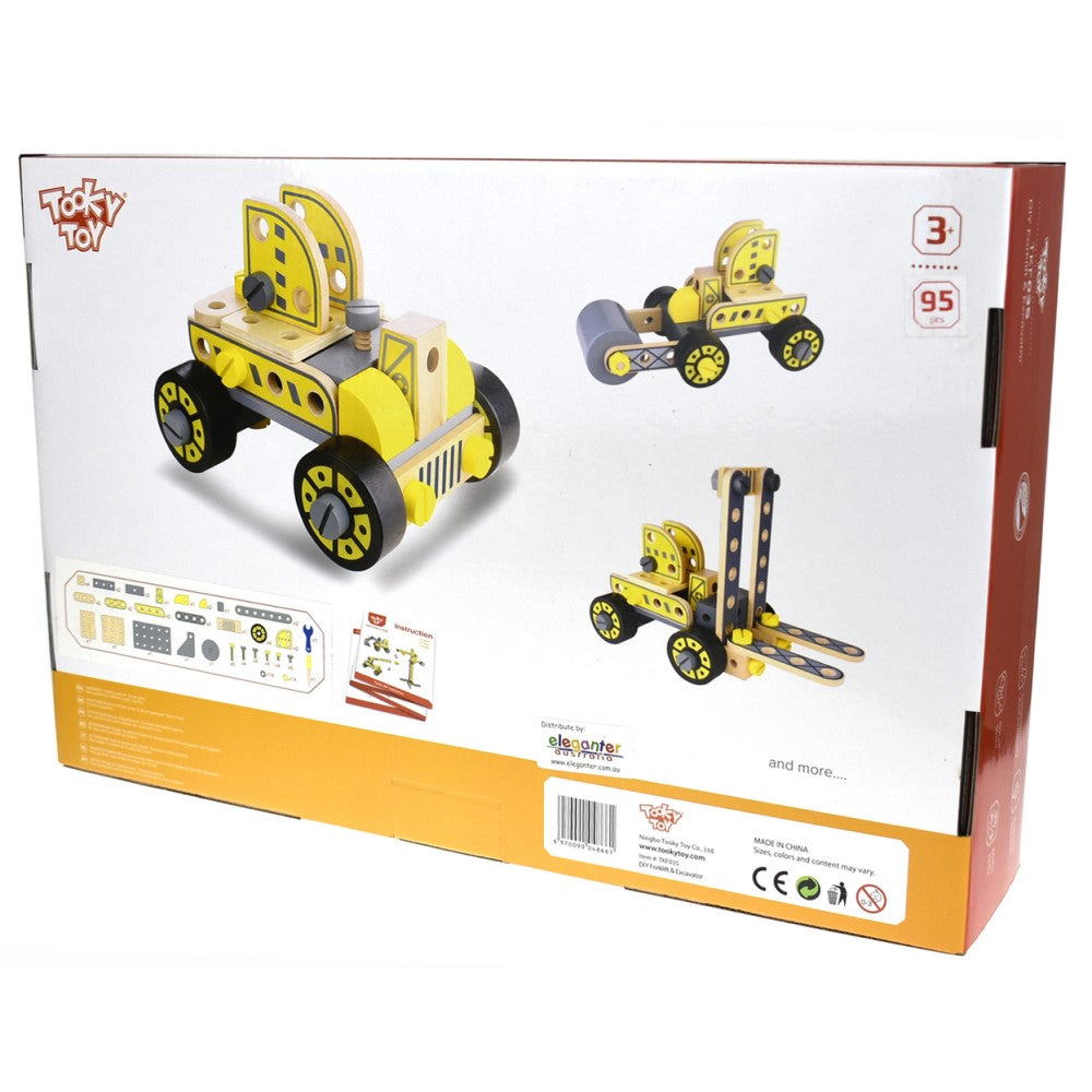 Kids DIY Wooden Forklift & Excavator