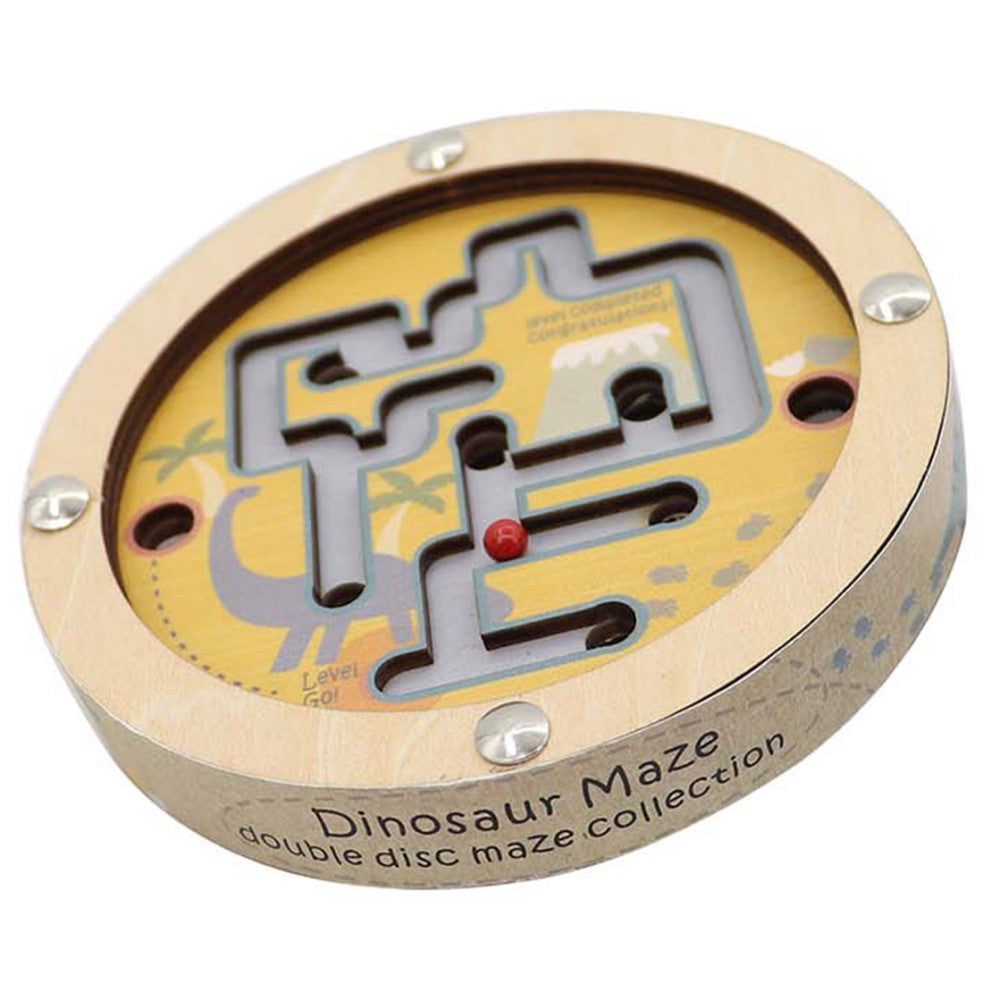 Kids Double Sided Wooden Maze Game - Dinosaur