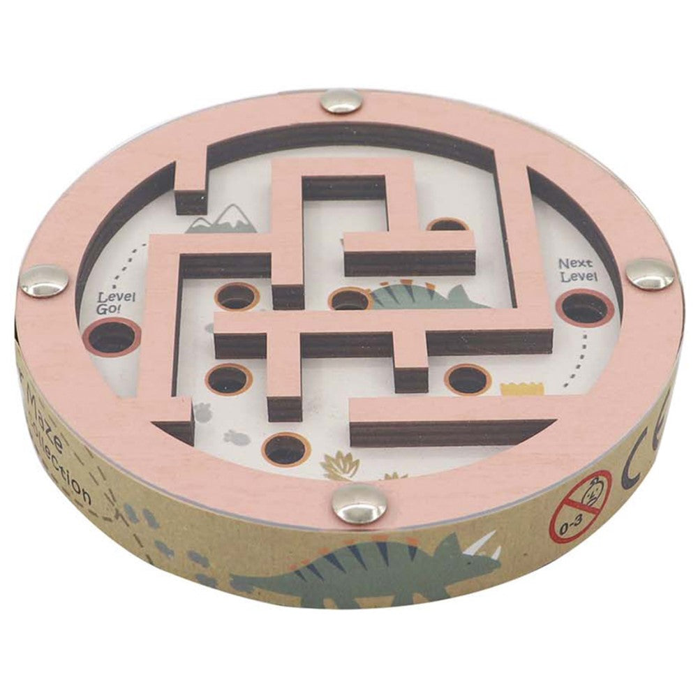 Kids Double Sided Wooden Maze Game - Dinosaur