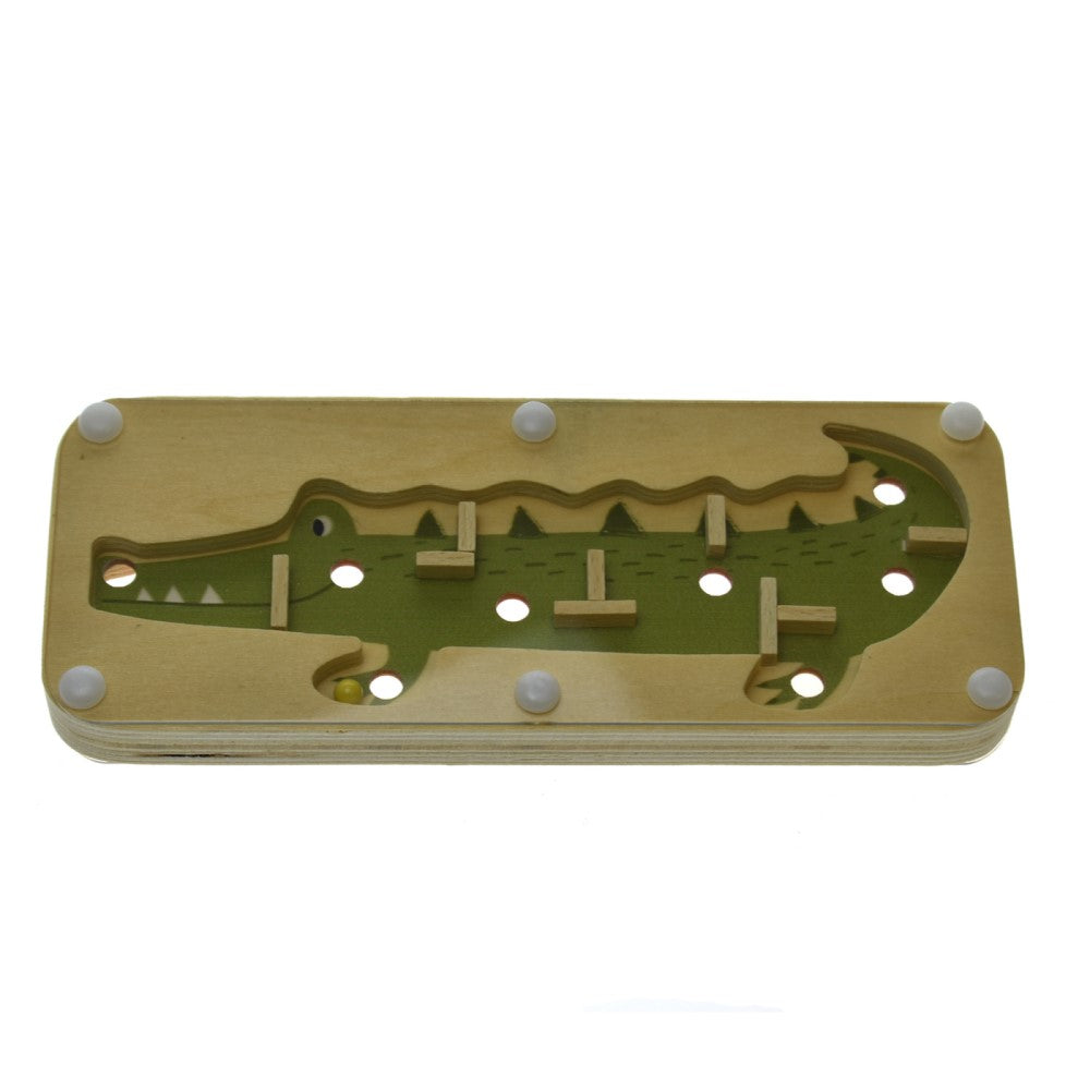 Kids Double Sided Wooden Maze Game - Crocodile & Fox