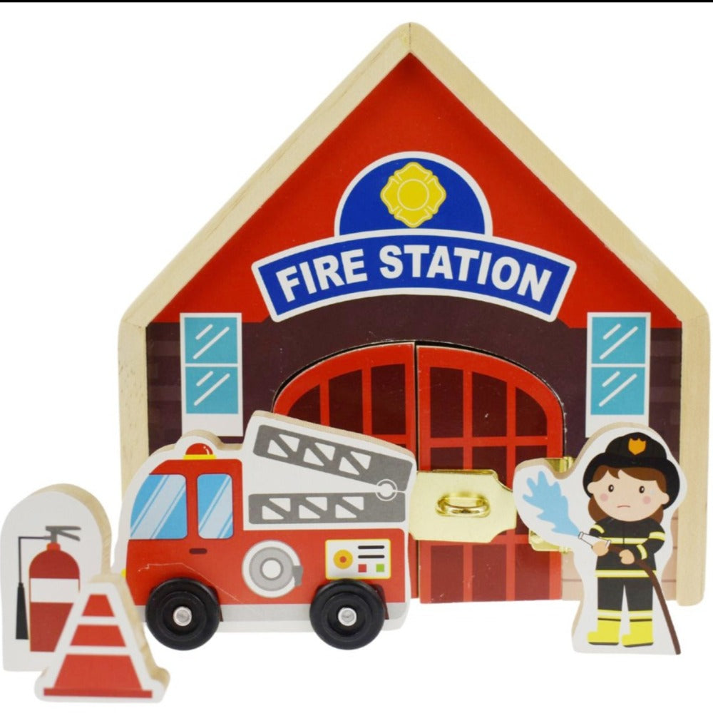 Kids Firs Station With Metal Latch Playset