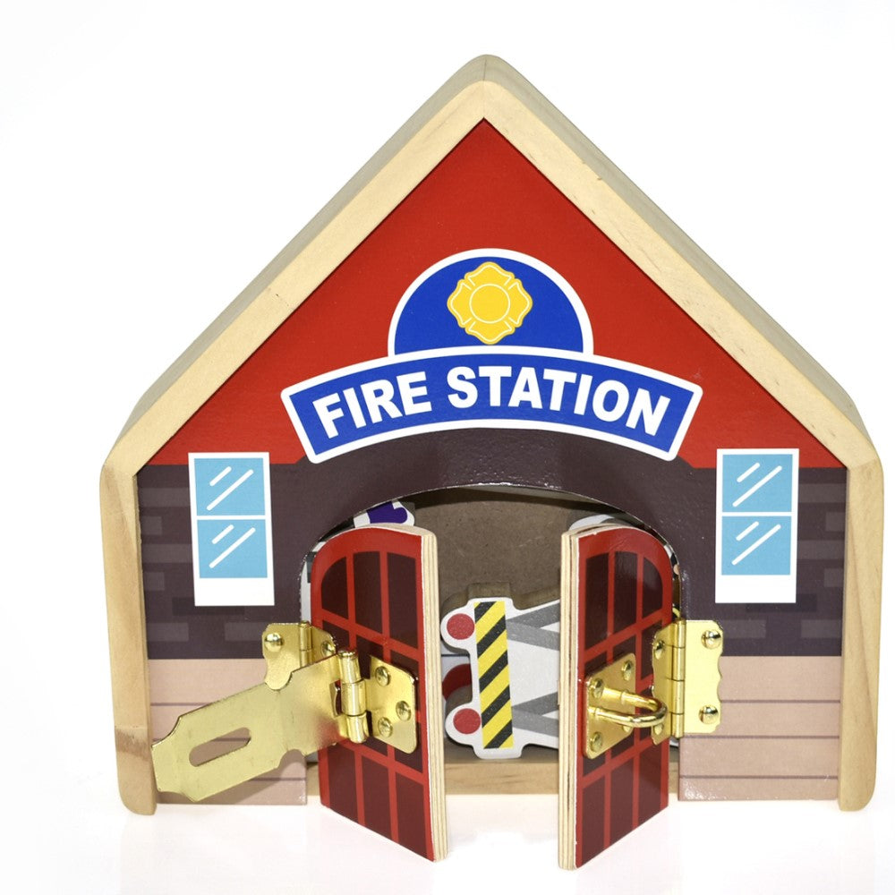 Kids Firs Station With Metal Latch Playset