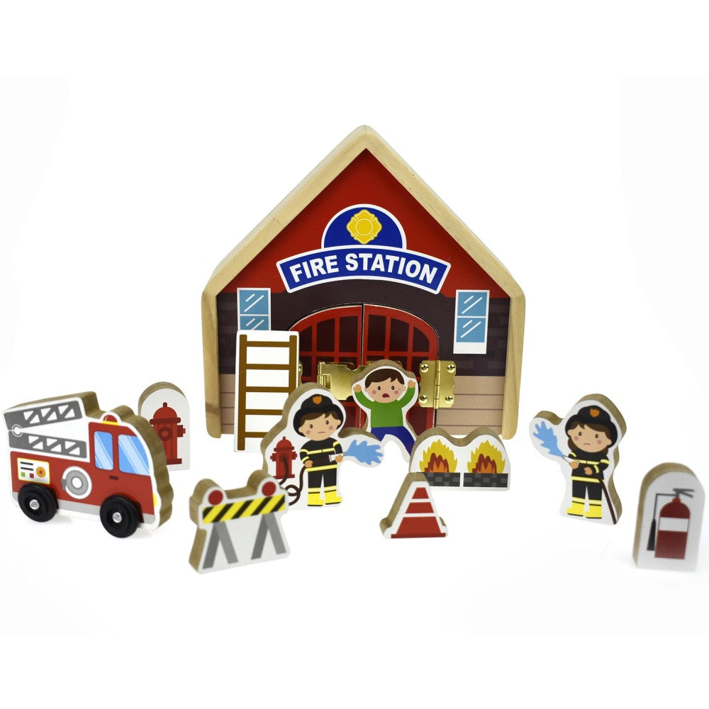 Kids Firs Station With Metal Latch Playset