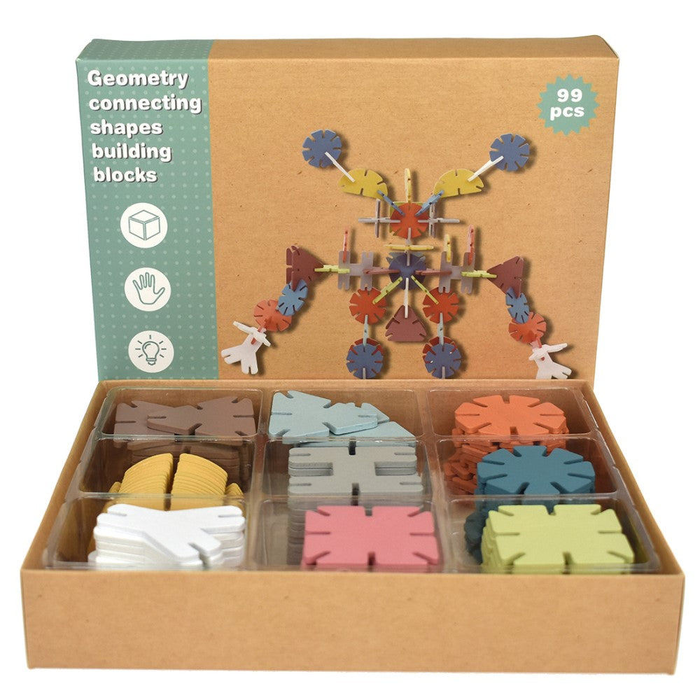 Kids Geometric Shapes Connecting Blocks Game