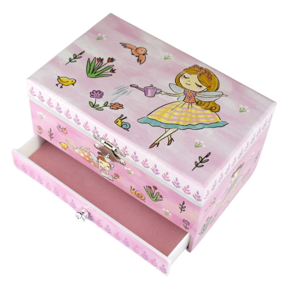 Watering Fairy Kids Keepsake Music Box With Drawer