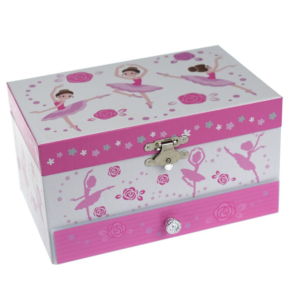Ballerina Dancers Kids Keepsake Music Box With Drawer