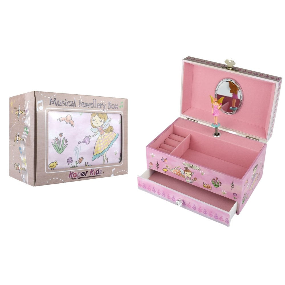 Watering Fairy Kids Keepsake Music Box With Drawer