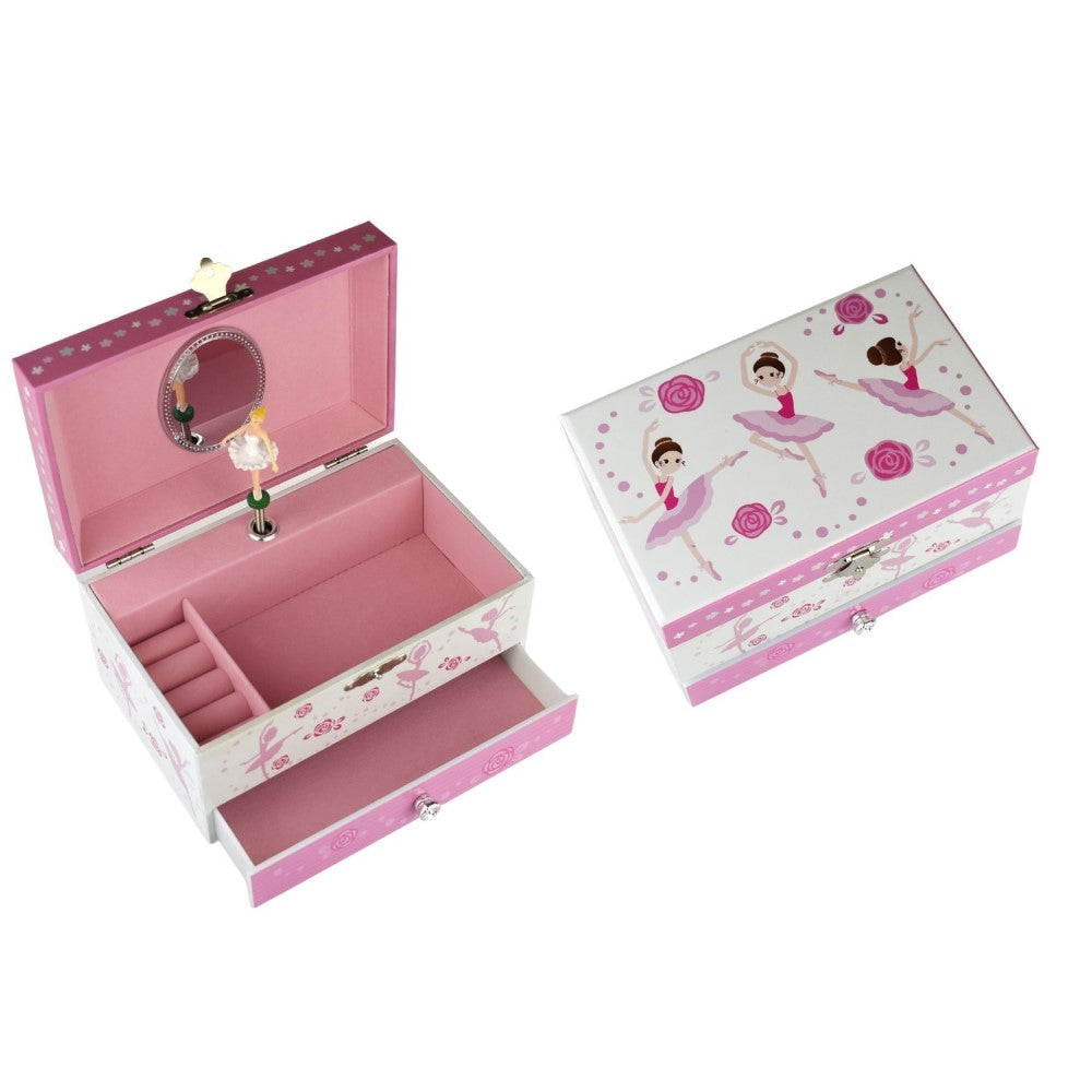 Ballerina Dancers Kids Keepsake Music Box With Drawer