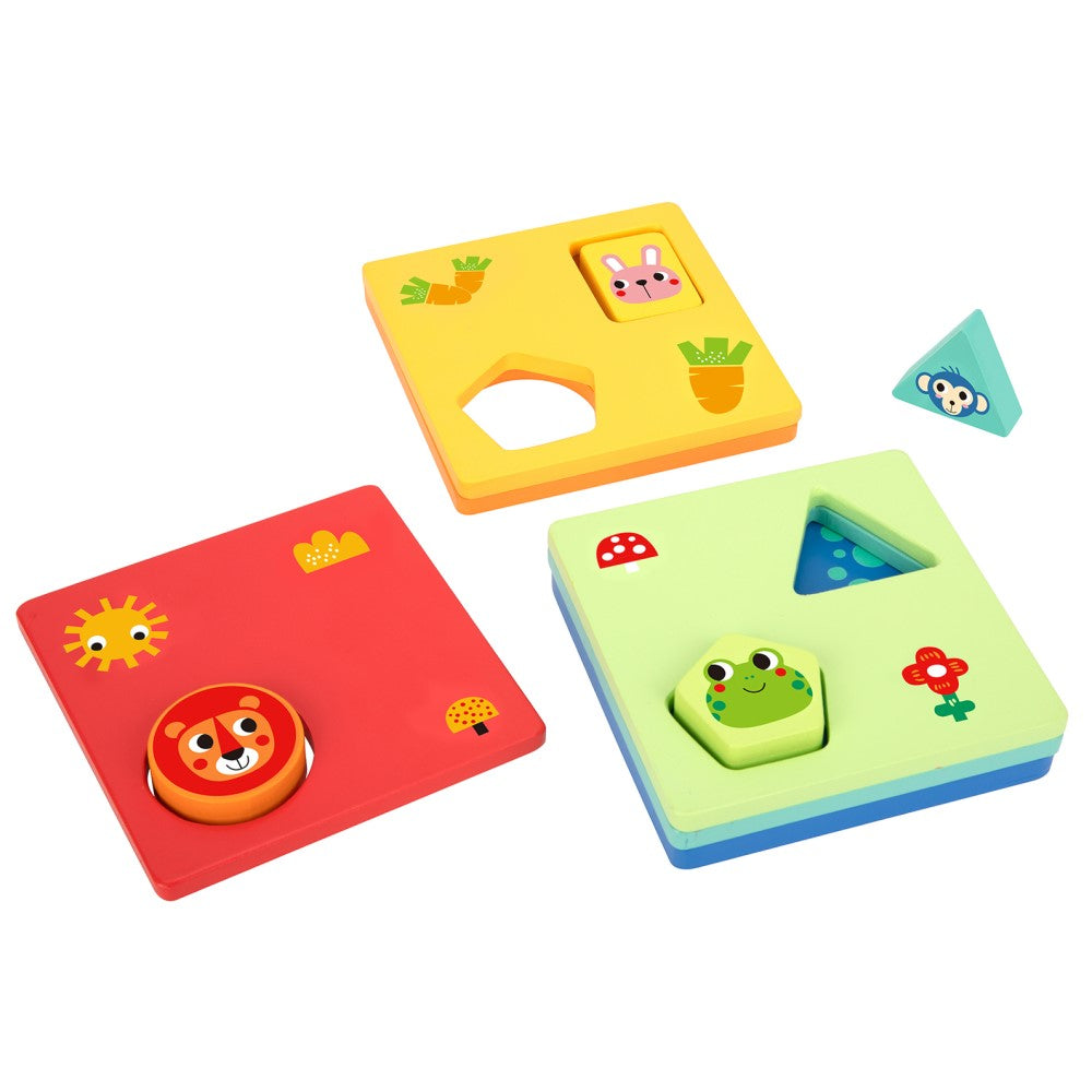 Kids Logic Shape Sorter Animal Tiles Game