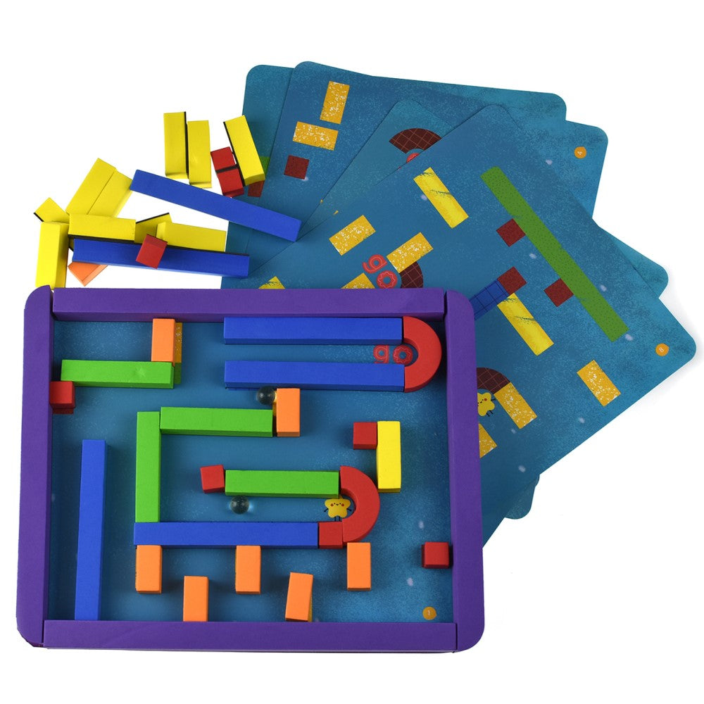 Kids Magnetic Maze Marble Run Kit Puzzle Game