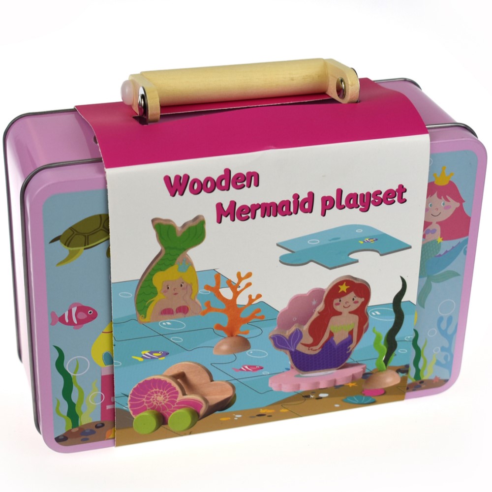 Kids Mermaid Playset In Tin Case