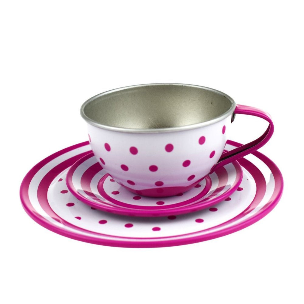 Kids Play Tin Tea Set - Polka Dots 15Pcs