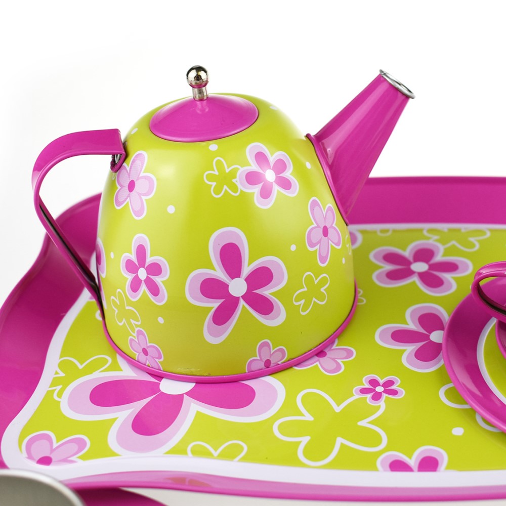 Kids Play Tin Tea Set - Daisy Flower 15Pcs