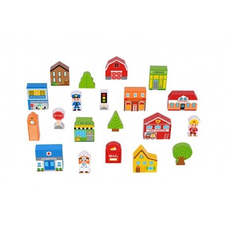 Kids Town Play Set in Wooden Case