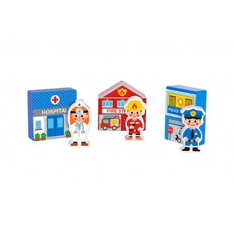 Kids Town Play Set in Wooden Case
