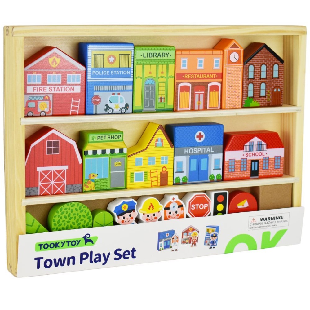 Kids Town Play Set in Wooden Case
