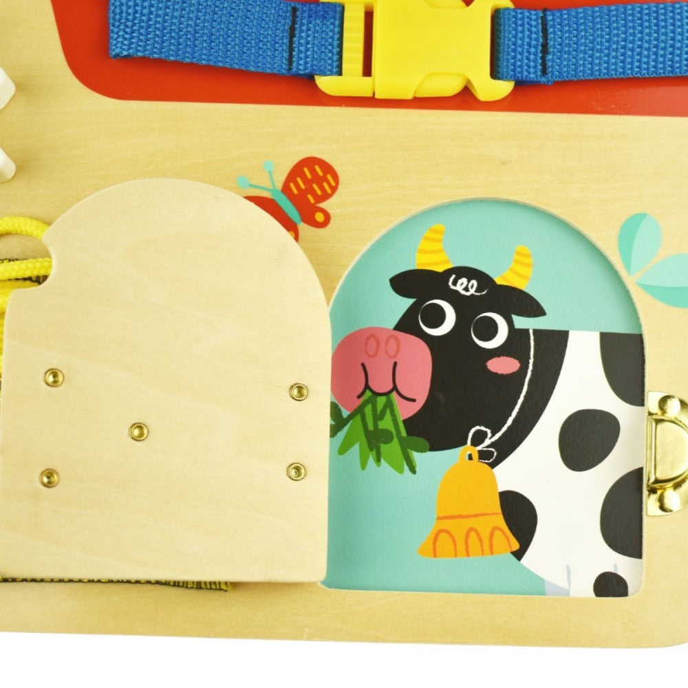 Kids Wooden Basic Skills Lacing Puzzle Board House