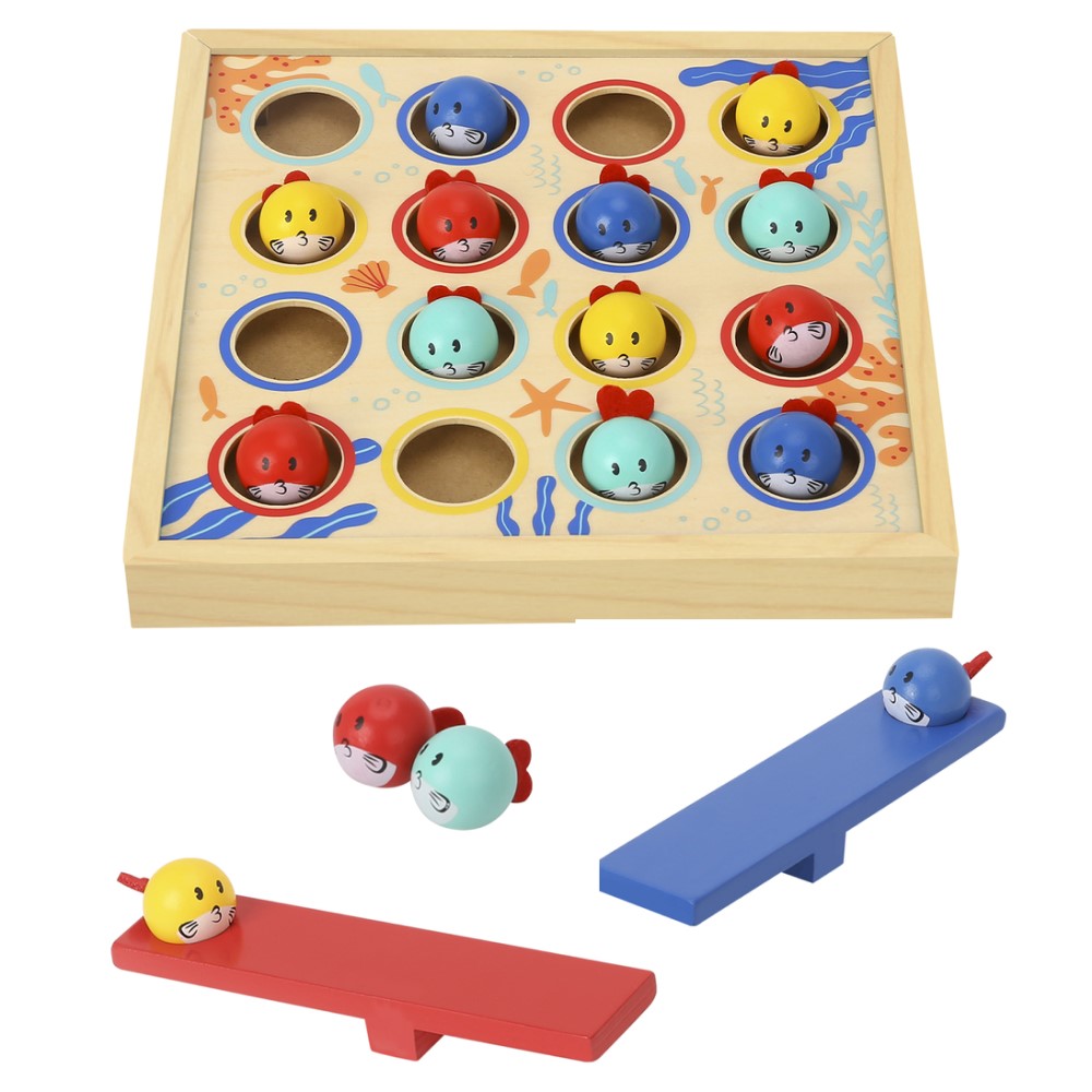 Kids Wooden Fish Diving Board Game