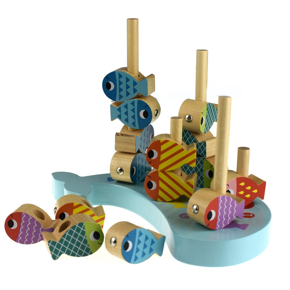 Kids Wooden Fishing & Stacking Game