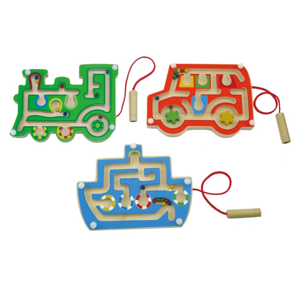 Kids Wooden Magnetic Maze Game - Transport (Sent At Random)