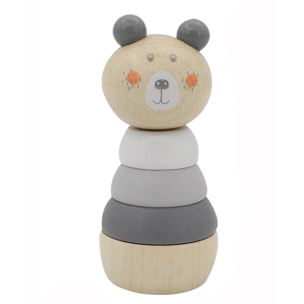 Toddlers Wooden Animal Stacking Tower - Bear