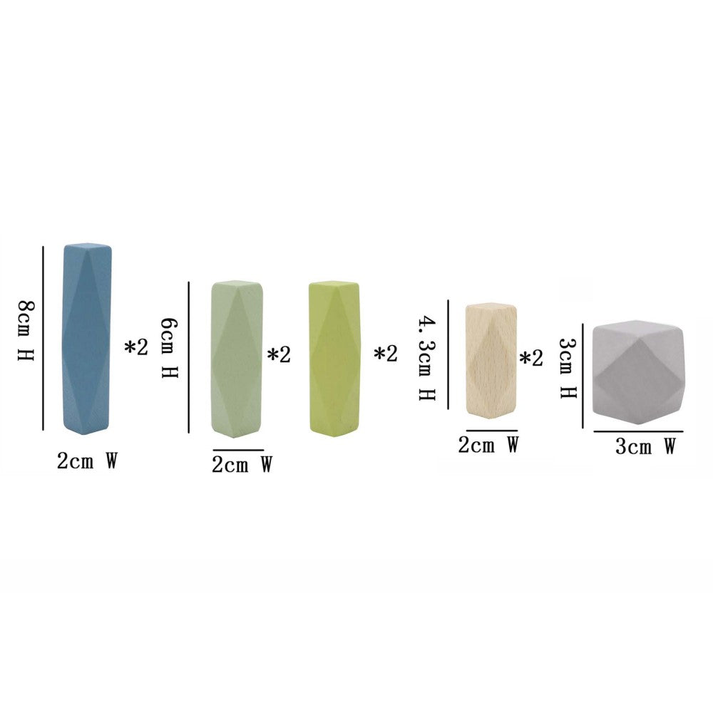 Kids Wooden Stacking Stones Game Vintage Blue