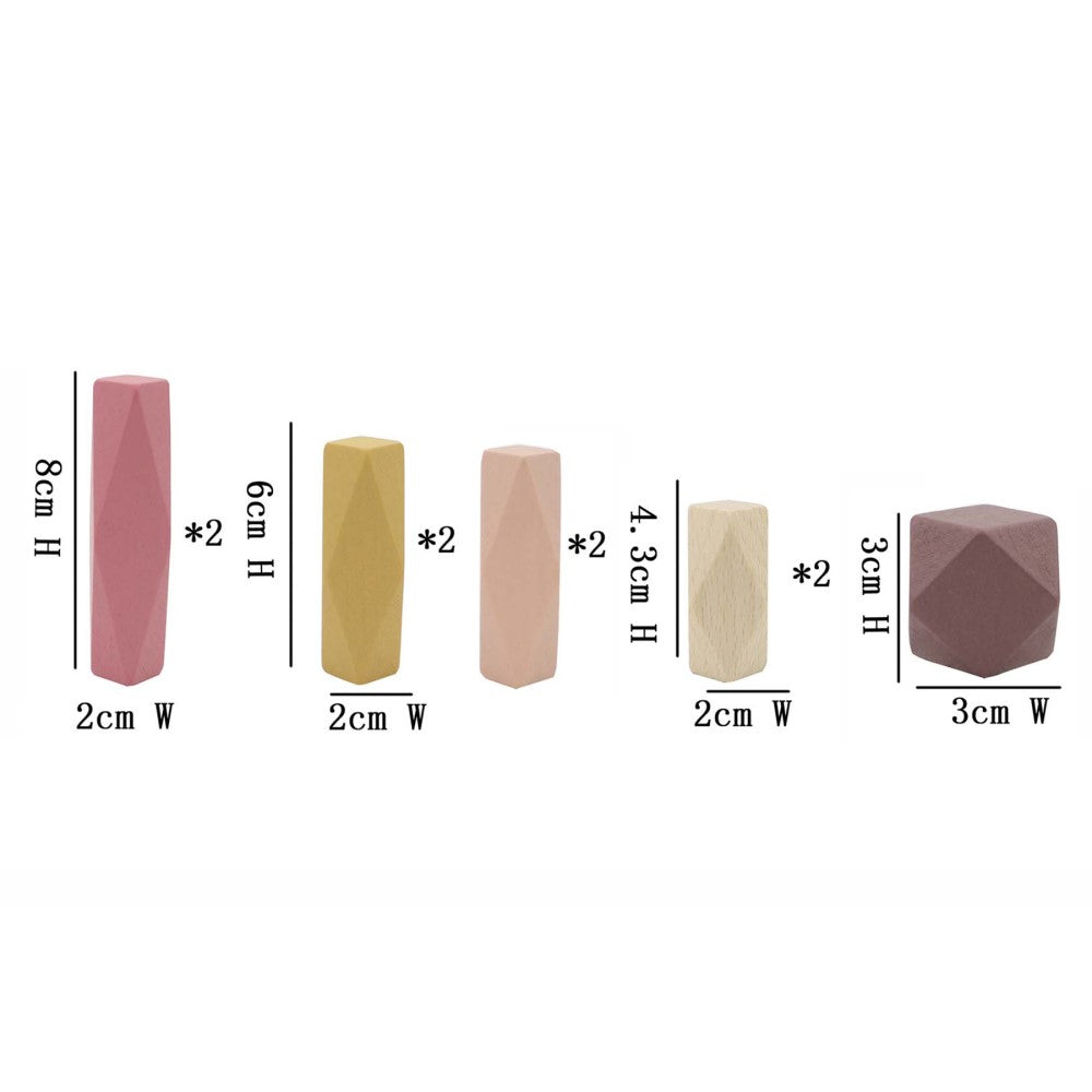 Kids Wooden Stacking Stones Game Terracotta Red