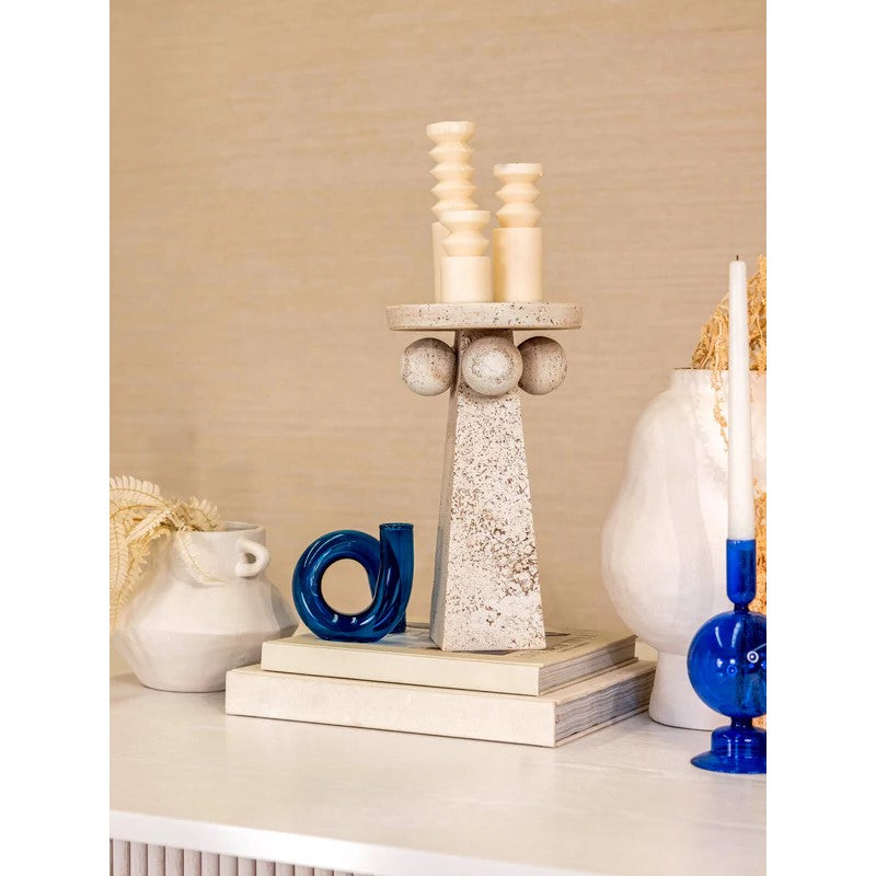 Kuba Ecru Stone Tabletop Plate