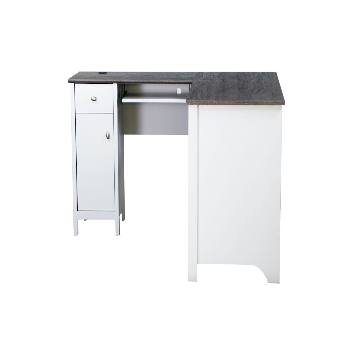 L-Shape Desk with Integrated USB Charging