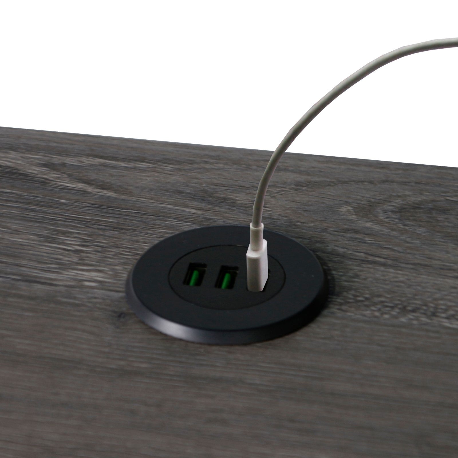 L-Shape Desk with Integrated USB Charging