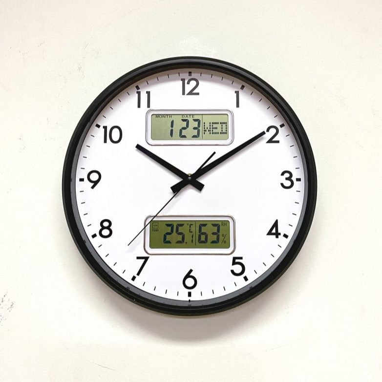 LCD Display Temperature & Humidity Wall Clock (Available in 2 Colors)