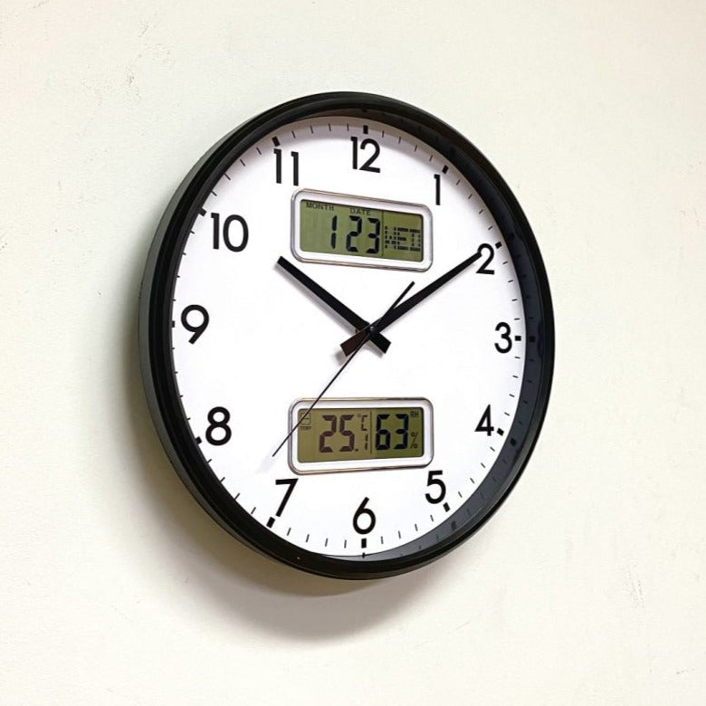 LCD Display Temperature & Humidity Wall Clock (Available in 2 Colors)