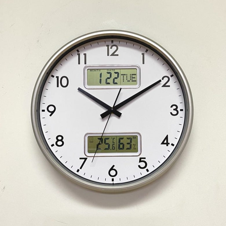 LCD Display Temperature & Humidity Wall Clock (Available in 2 Colors)