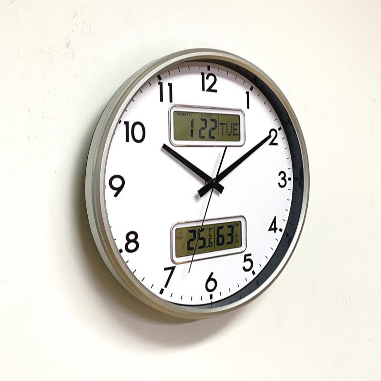 LCD Display Temperature & Humidity Wall Clock (Available in 2 Colors)
