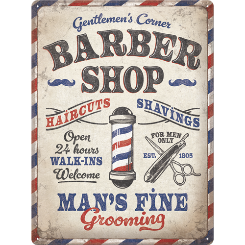 LG Barber Shop - Metal Sign Board