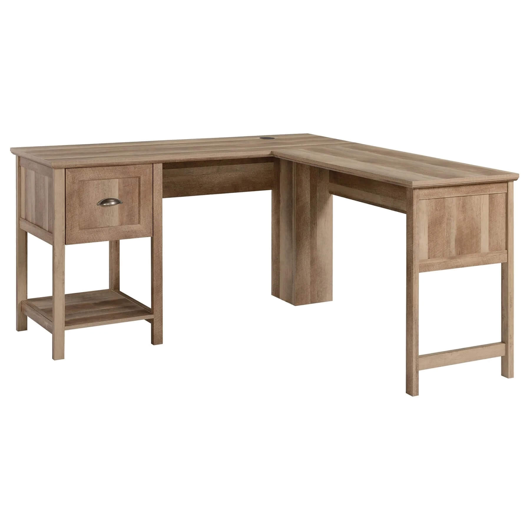 L Shaped Corner Desk Rustic Oak