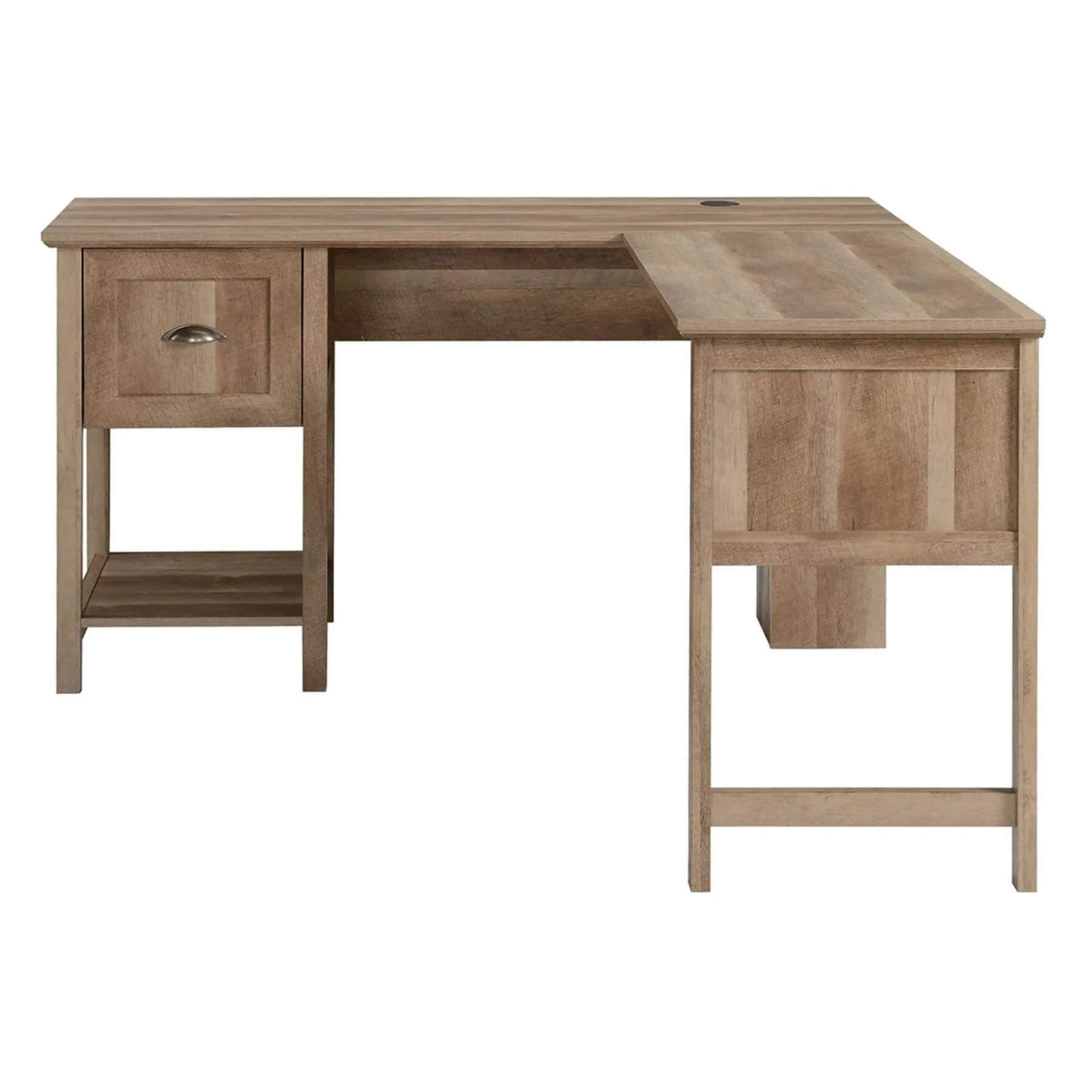 L Shaped Corner Desk Rustic Oak