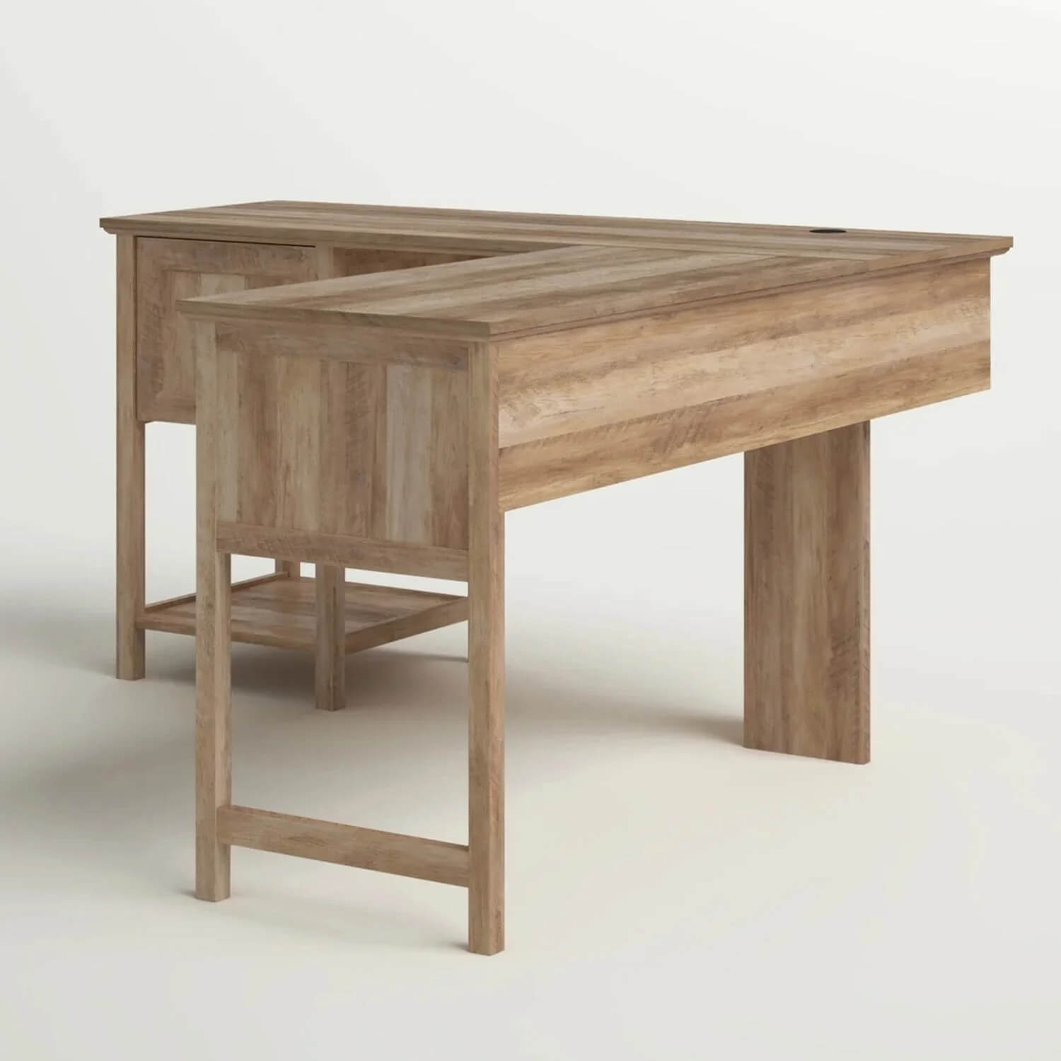 L Shaped Corner Desk Rustic Oak