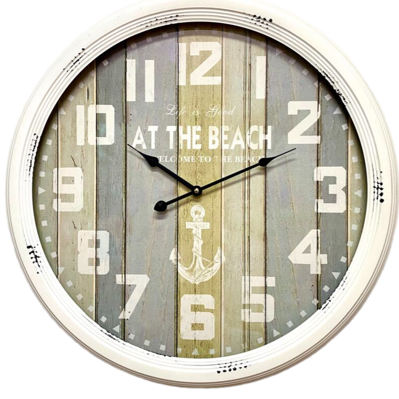 Large Cream Metal Frame Wall Clock 62cms